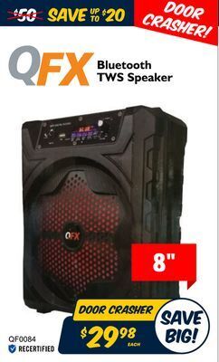 Big Daddy Closeouts Qfx 8 bluetooth tws speaker offer
