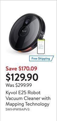 Walmart Kyvol e25 robot vacuum cleaner with mapping technology offer