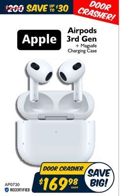 Big Daddy Closeouts Apple airpods 3rd gen + magsafe charging case offer