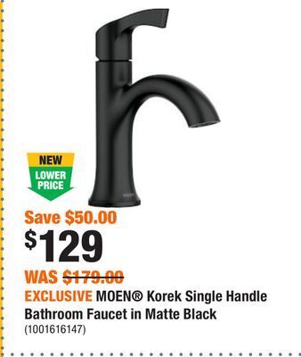 Home Depot Exclusive moen korek single handle bathroom faucet in matte black offer