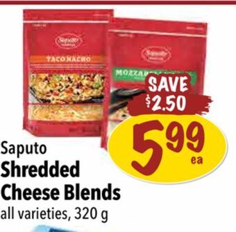 Farm Boy Saputo shredded cheese blends offer
