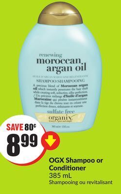 Chalo FreshCo Ogx shampoo or conditioner 385 ml offer