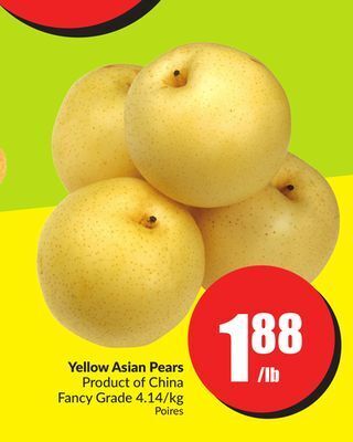 Chalo FreshCo Yellow asian pears product of china fancy grade 4.14/kg offer