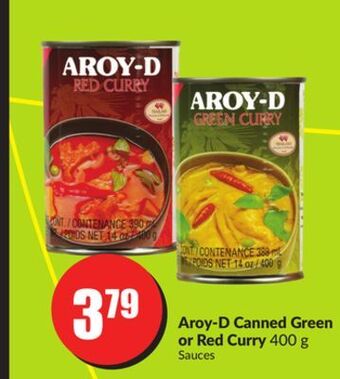 Chalo FreshCo Aroy-d canned green or red curry 400 g offer