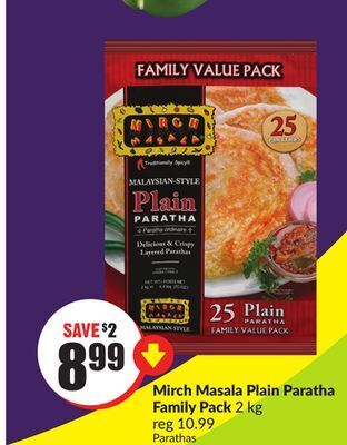 Chalo FreshCo Mirch masala plain paratha family pack 2 kg offer