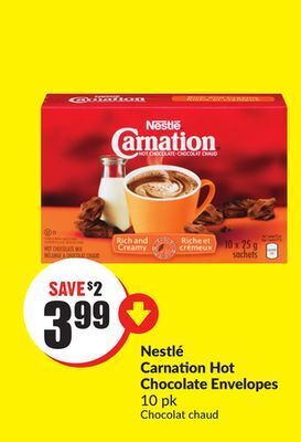Chalo FreshCo Nestlé carnation hot chocolate envelopes 10 pk offer