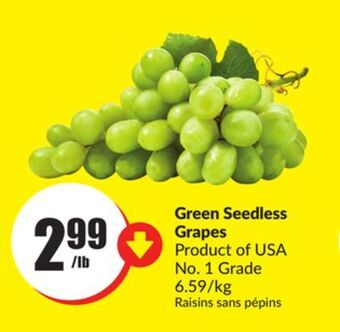 Chalo FreshCo Green seedless grapes product of usa no. 1 grade 6.59/kg offer