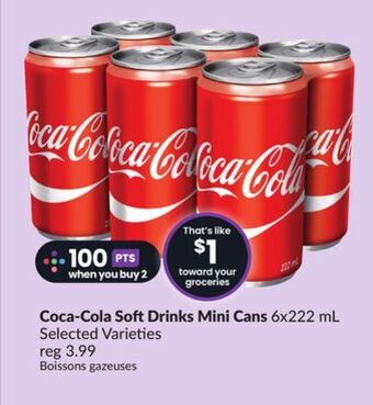 Chalo FreshCo Coca-cola soft drinks mini cans 6x222 ml selected varieties offer
