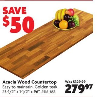 Home Hardware Acacia wood countertop offer