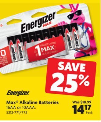Home Hardware Max alkaline batteries offer