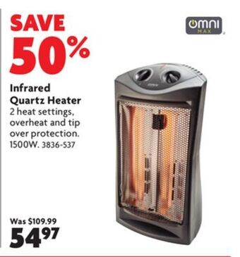 Home Hardware Infrared quartz heater offer