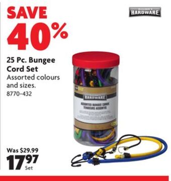 Home Hardware 25 pc. bungee cord set offer