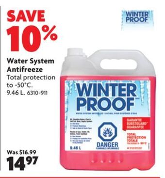 Home Hardware Water system antifreeze offer