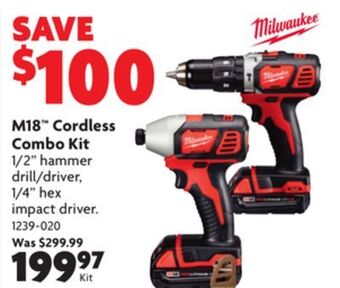 Home Hardware M18 cordless combo kit offer