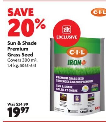 Home Hardware Sun & shade premium grass seed offer