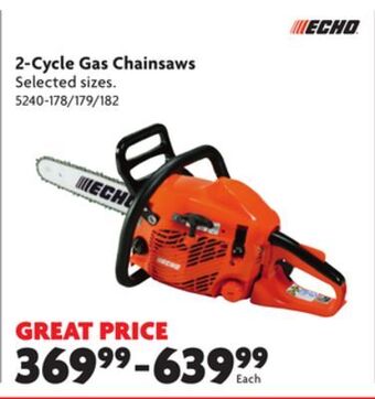 Home Hardware 2-cycle gas chainsaws offer