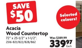 Home Hardware Acacia wood countertop offer