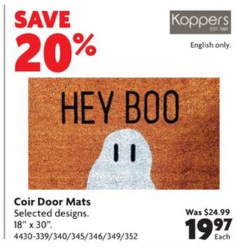 Home Hardware Coir door mats offer