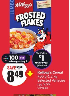 FreshCo Kellogg's cereal 700g-1.2 kg selected varieties offer