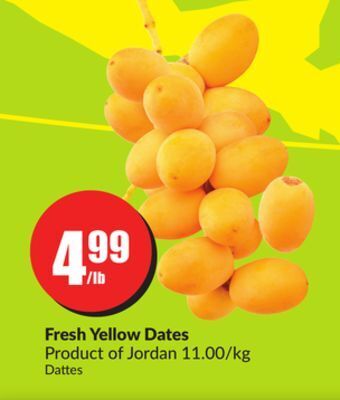 FreshCo Fresh yellow dates product of jordan 11.00/kg offer