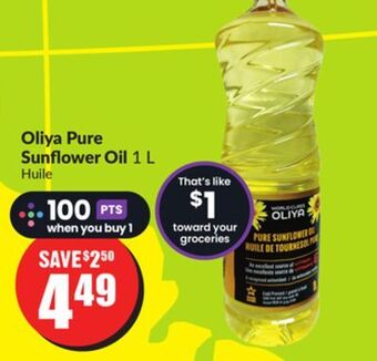 FreshCo Oliya pure sunflower oil 1l offer