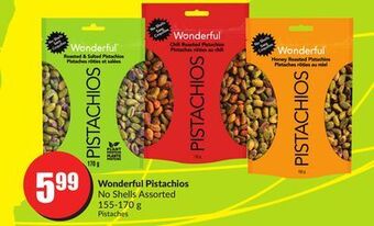 FreshCo Wonderful pistachios no shells assorted 155-170 g offer