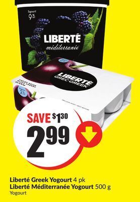 FreshCo Liberté greek yogourt 4 pk liberté méditerranée yogourt 500 g offer