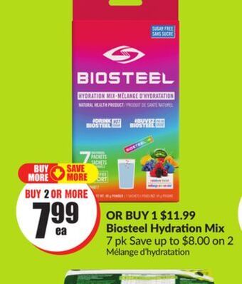 FreshCo Or buy 1 $11.99 biosteel hydration mix 7 pk save up to $8.00 on 2 offer