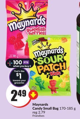 FreshCo Maynards candy small bag 170-185 g offer