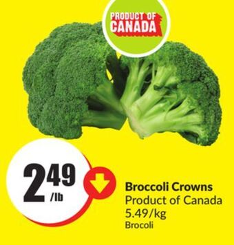 FreshCo Broccoli crowns product of canada 5.49/kg offer