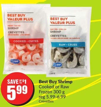 FreshCo Best buy shrimp cooked or raw frozen 300 g offer