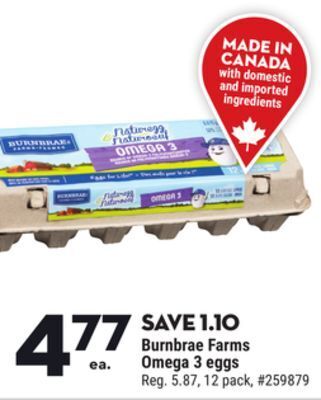 Giant Tiger Burnbrae farms omega 3 eggs offer