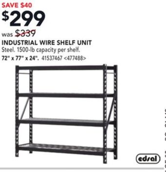 RONA Edsal industrial wire shelf unit 72 x 77 x 24 offer