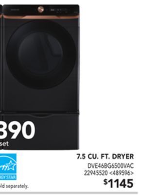 RONA Samsung 7.5 cu. ft. dryer offer
