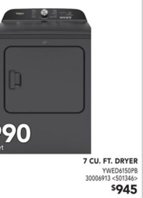 RONA Whirlpool 7 cu. ft. dryer offer