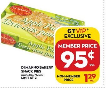 Giant Tiger Di manno bakery snack pies offer