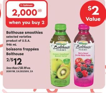 Valu-mart Boissons frappées bolthouse offer