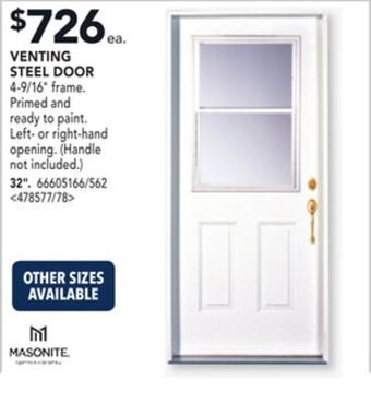 RONA Masonite 32 venting steel door offer