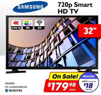 Factory Direct Samsung 32 720p smart hd tv offer