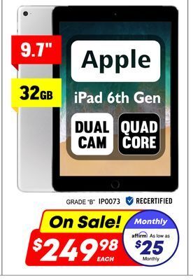 Factory Direct Apple 9.7 ipad 6th gen offer