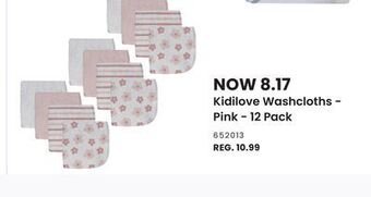 Babies 'R' Us Kidilove washcloths - pink - 12 pack offer