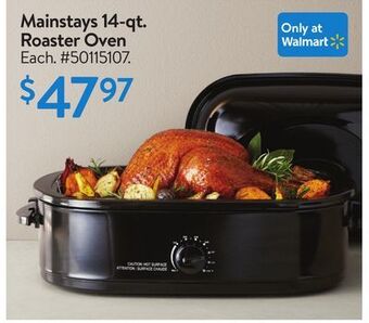 Walmart Mainstays 14-qt. roaster oven offer
