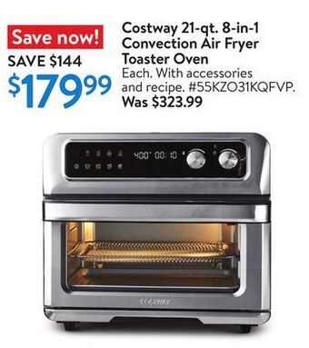 Walmart Costway 21-qt. 8-in-1 convection air fryer toaster oven offer