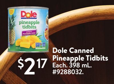 Walmart Dole canned pineapple tidbits offer