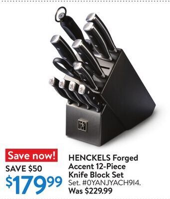 Walmart Henckels forged accent 12-piece knife block set offer
