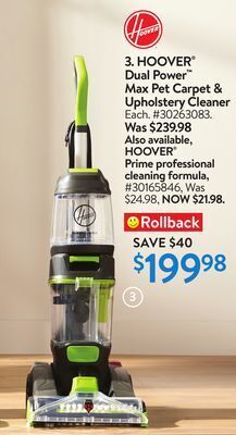 Walmart Hoover dual power max pet carpet & upholstery cleaner offer