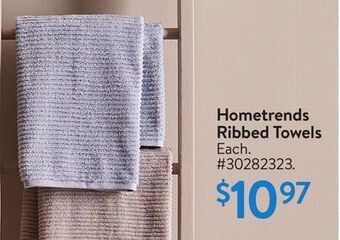 Walmart Hometrends ribbed towels offer
