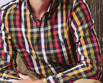 Walmart Men's u.s. polo assn. long-sleeved plaid shirt offer