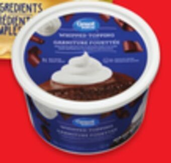 Walmart Great value whipped topping 1 l offer