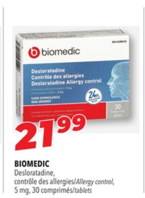 Familiprix Biomedic allergy control, 5 mg, 30 tablets offer
